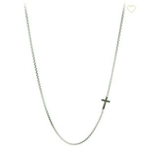 david yurman silver cross chain with black diamond